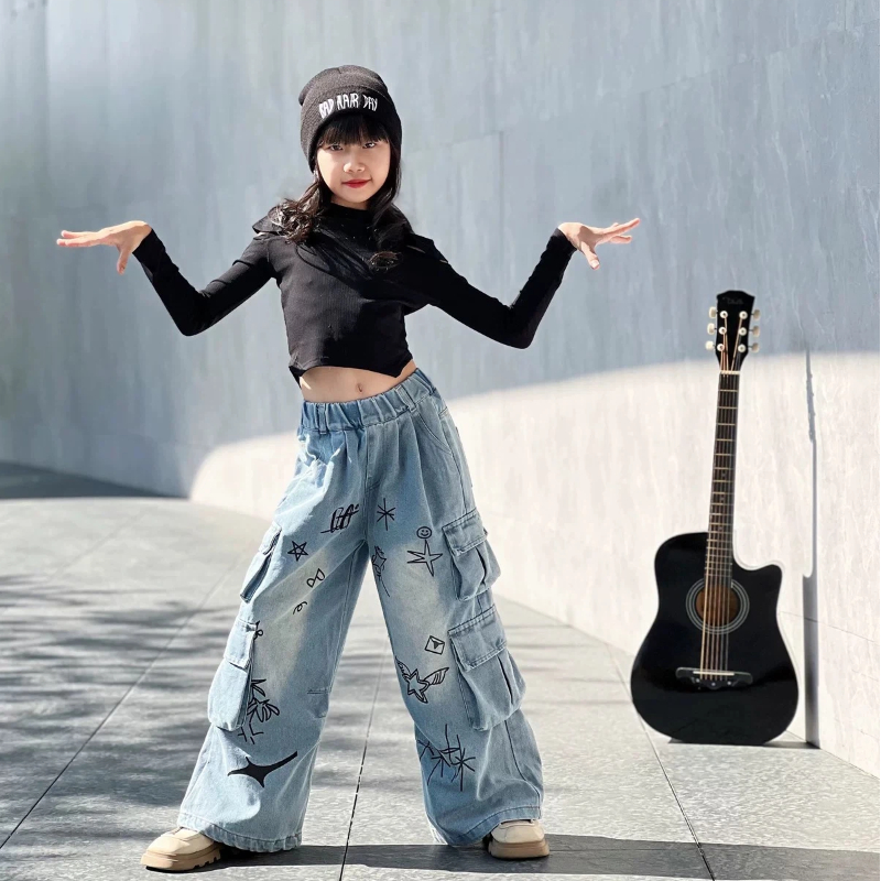 Street Fashion Runway - ガールズジャズダンス衣装、ランウェイショー、グループダンスパフォーマンス衣装、ファッショナブルなストリートダンスパフォーマンスセット