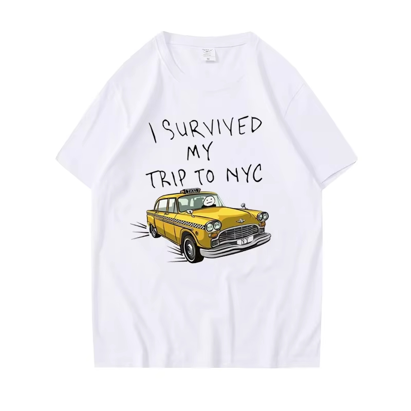 Street Fashion Nyc - 面白いTシャツ メンズ レディース ニューヨークへの旅を生き延びたプリントトップス カジュアルストリートウェア ユニセックスファッションTシャツ