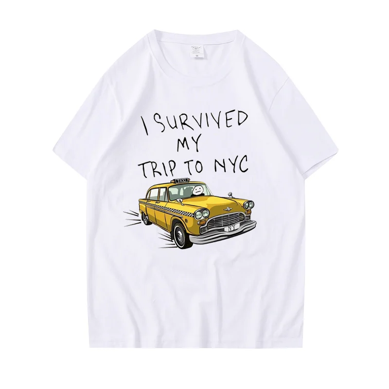 Street Fashion Nyc - ユニセックスプリントカジュアルストリートウェア、トムホランド、同じスタイルのTシャツ、面白いTシャツ、私はニューヨークへの旅行を切り抜いた、男性と女性のためのファッショントップス