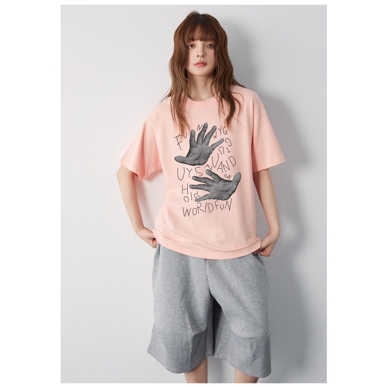 Street Fashion For Short Guys - FUNNY GUY アメリカンレトロ Tシャツ レディース 半袖
