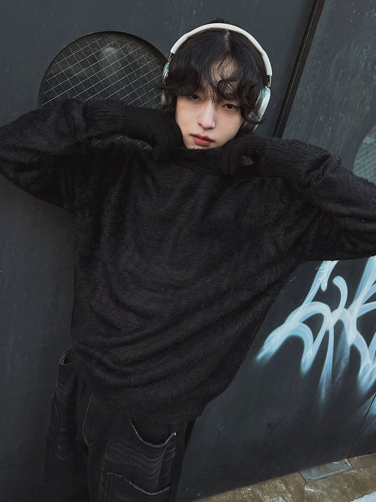 Street Fashion London - ファーカラープルオーバー ロック メンズ ネイビー ブリティッシュ ロンドン