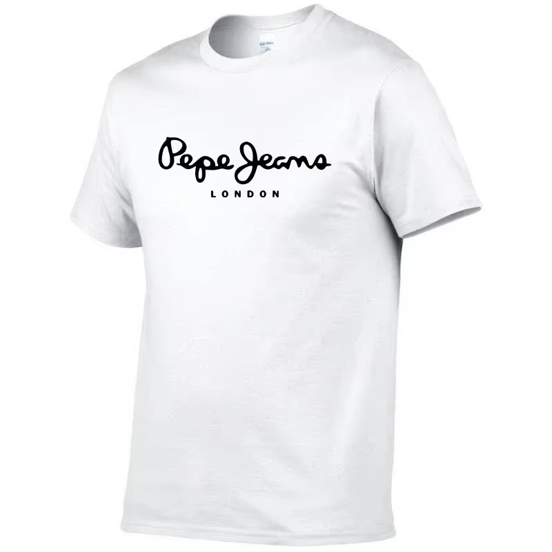 Street Fashion London - 2026年新作 ペペジーンズ ロンドンロゴTシャツ、夏用メンズ半袖トレンドファッションピュアコットントップ、ストリートスタイルTシャツ