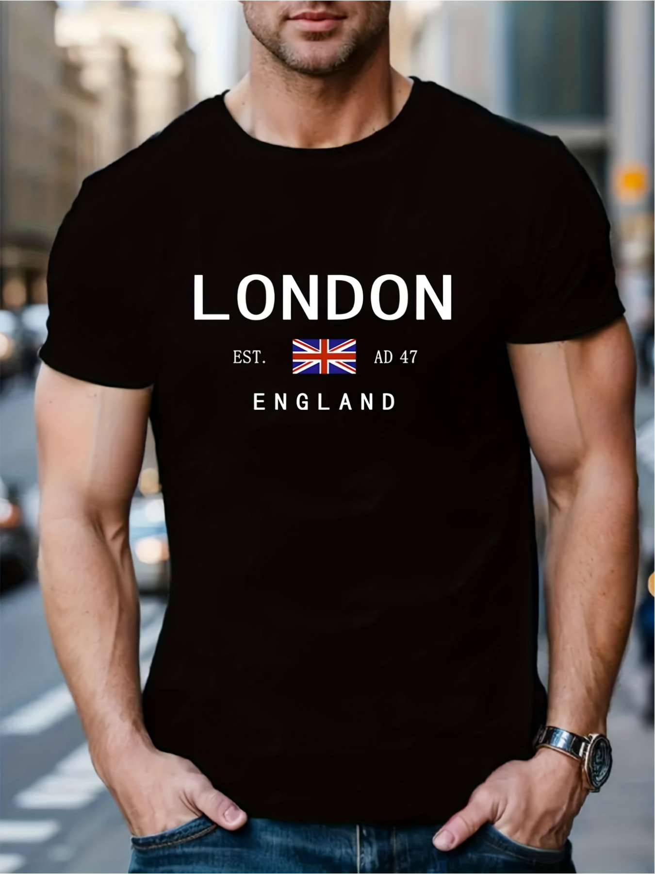 Street Fashion London - ロンドンイングランドプリント男性女性 Tシャツスポーツストリートカジュアルファッションシンプルデイリーラウンドネックカップル夏半袖服