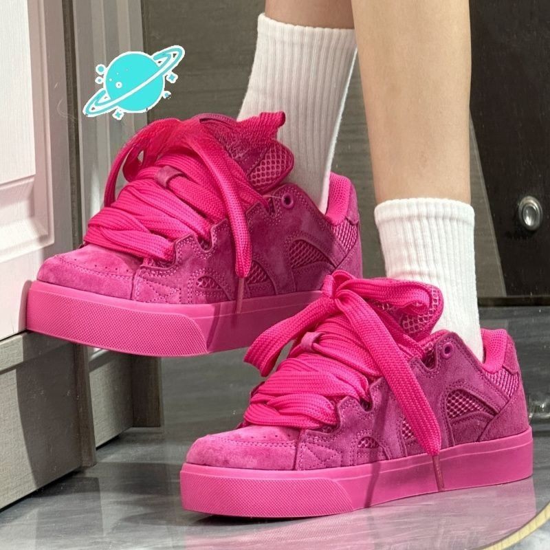 Street Fashion Designers - 新しいレディースチャンキースニーカートレンドストリートスタイルカジュアルシューズファッションラウンドヘッドボードシューズ女性デザイナーシューズ Zapatos Mujer
