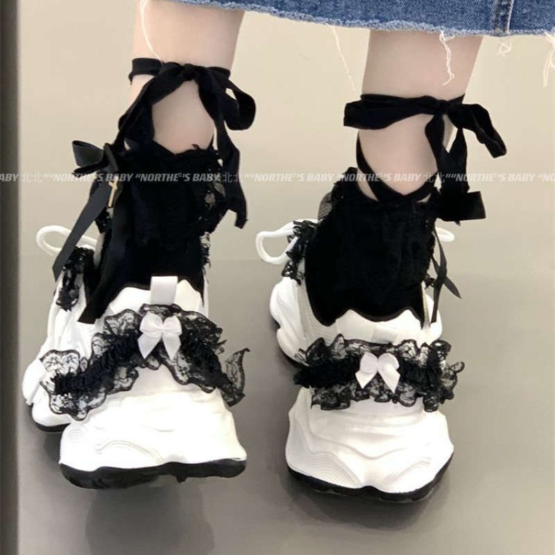 Street Fashion Brand - 戦士オリジナルブランド不格好なスニーカー女の子のための Y2k ユニークなアップリケプラットフォームカジュアルスニーカーハイストリートファッションロリータ靴