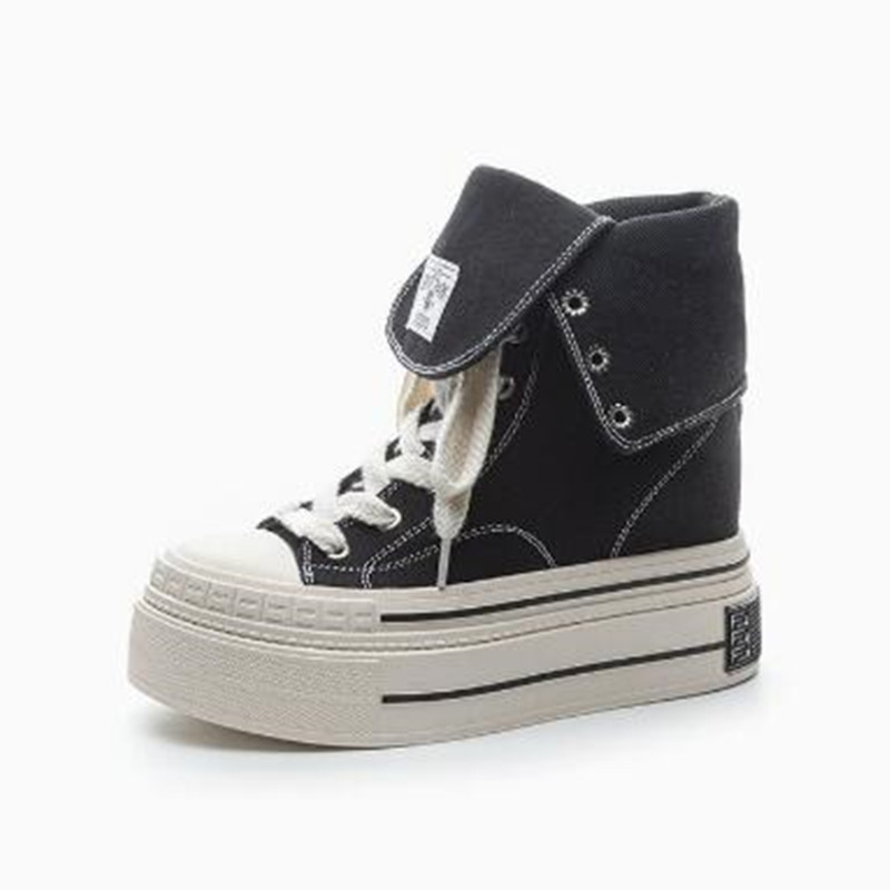 12CMスケートボード通気性ハイヒールシューズデニムレディー - Street Fashion Brand のレビューと価格