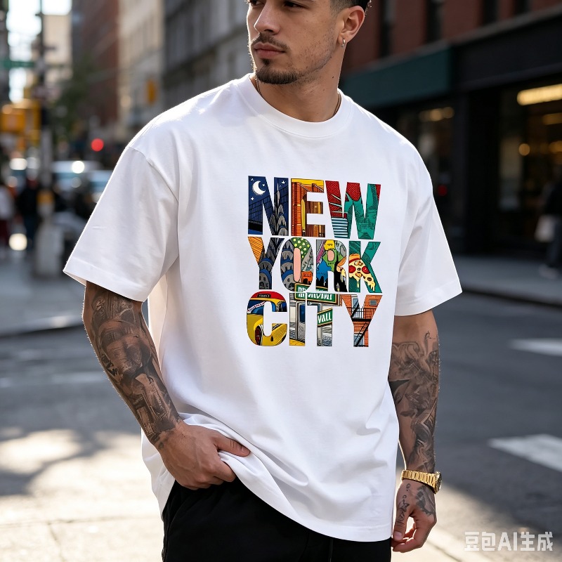 ニューヨークシティ グラフィック Tシャツ メンズ カラフル - Street Fashion Nyc のレビューと価格