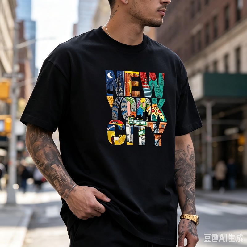 ニューヨークシティ グラフィック Tシャツ メンズ カラフル - Street Fashion Nyc のレビューと価格