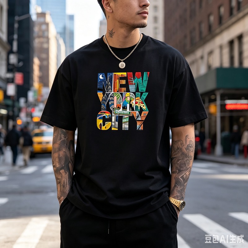 ニューヨークシティ グラフィック Tシャツ メンズ カラフル - Street Fashion Nyc のレビューと価格