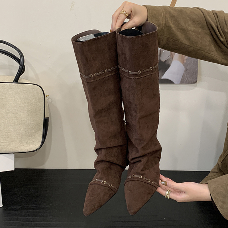 Liyke ファッションデザイン巾着レースアップニーハイブー - Street Fashion Designers のレビューと価格