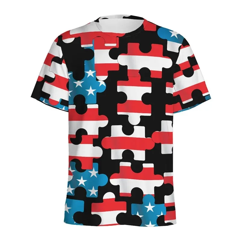 レトロビルディングブロック 3D プリント Tシャツ男性ジグ - Street Fashion Videos のレビューと価格