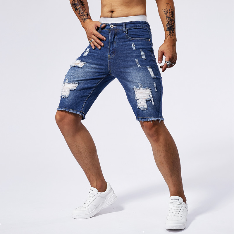 2025 夏の新メンズリッピングデニムショーツファッションヴ - Street Fashion Brand のレビューと価格