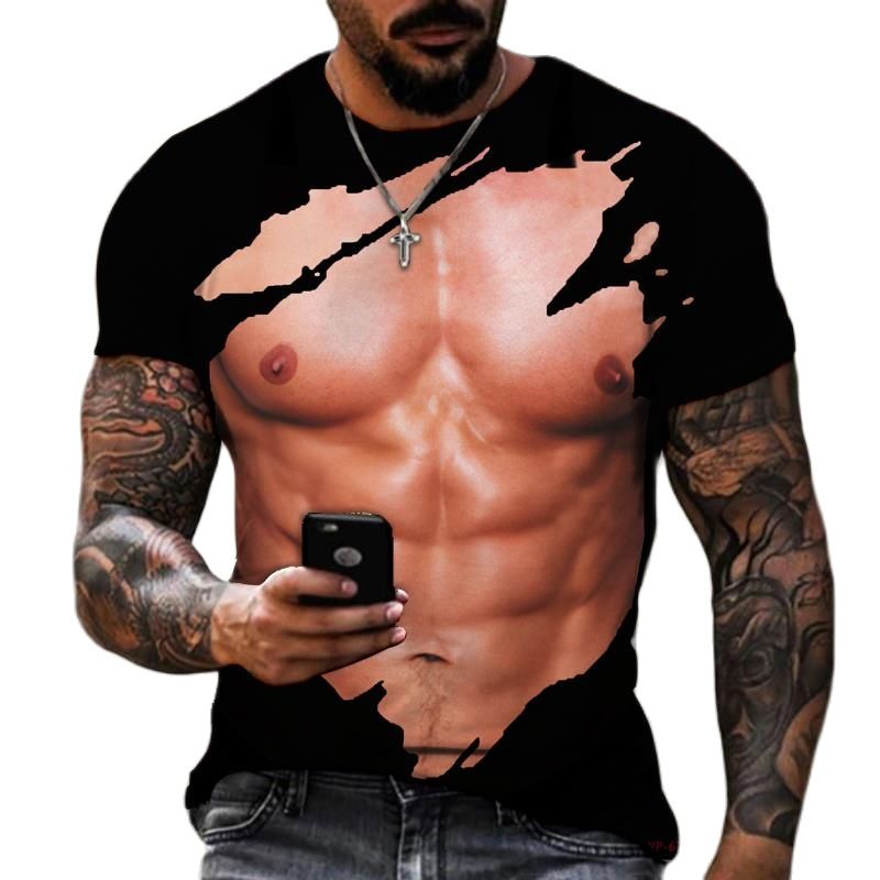 男性と女性のための3Dプリントされたマッスルシャツ,高品質の - Street Fashion For Short Guys のレビューと価格