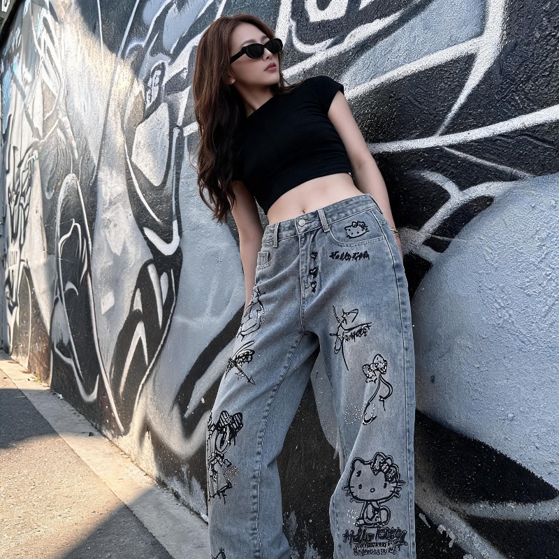 キュートなケイオキティラインストーングラフィティストリートY - Street Fashion Graffiti のレビューと価格