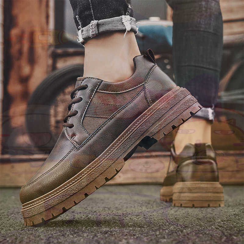 ダーク天然皮革ファッショントレーナーテニスメンズスニーカーフ - Street Fashion For Short Guys のレビューと価格