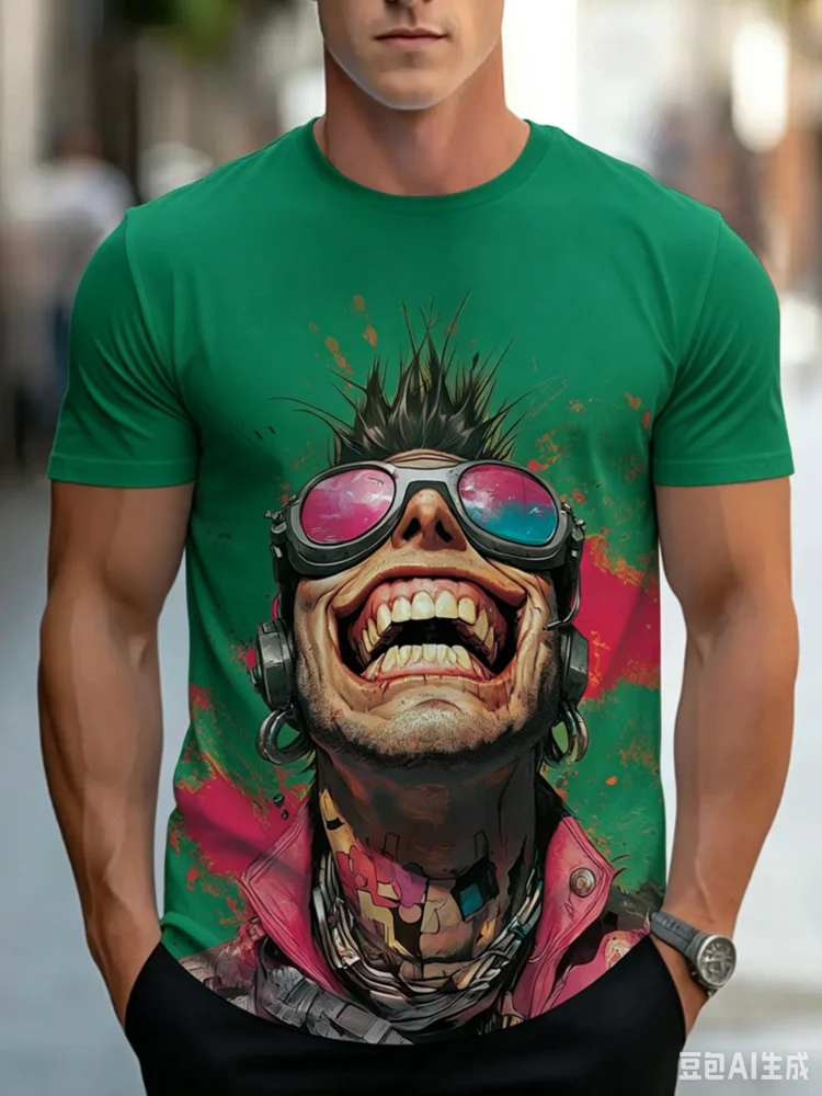 トレンドクールクレイジーヒップスターガイ明るいプリントメンズ - Street Fashion For Short Guys のレビューと価格
