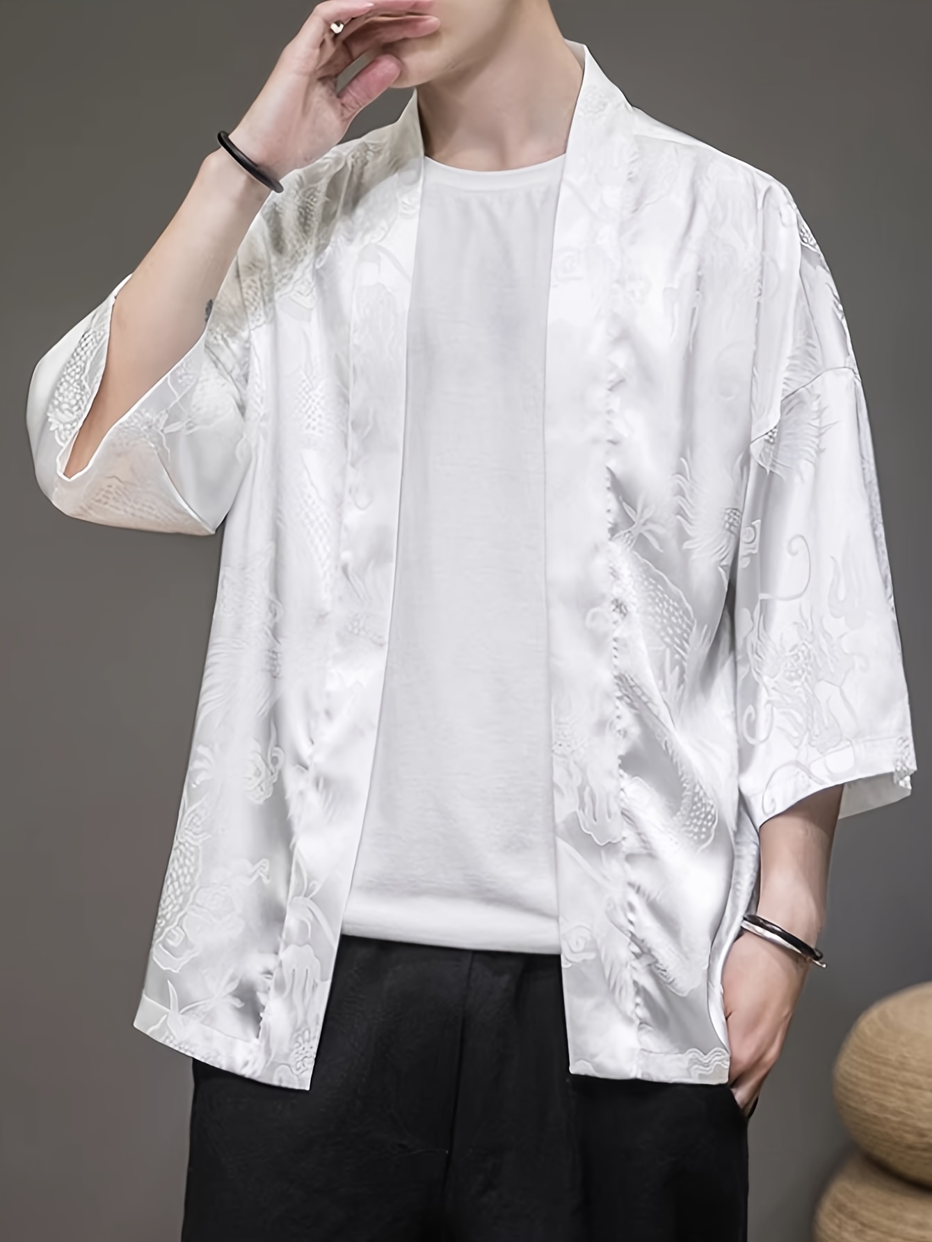 2026年夏メンズ着物3Dプリントデザイン通気性軽量カジュア - Street Fashion Designers のレビューと価格