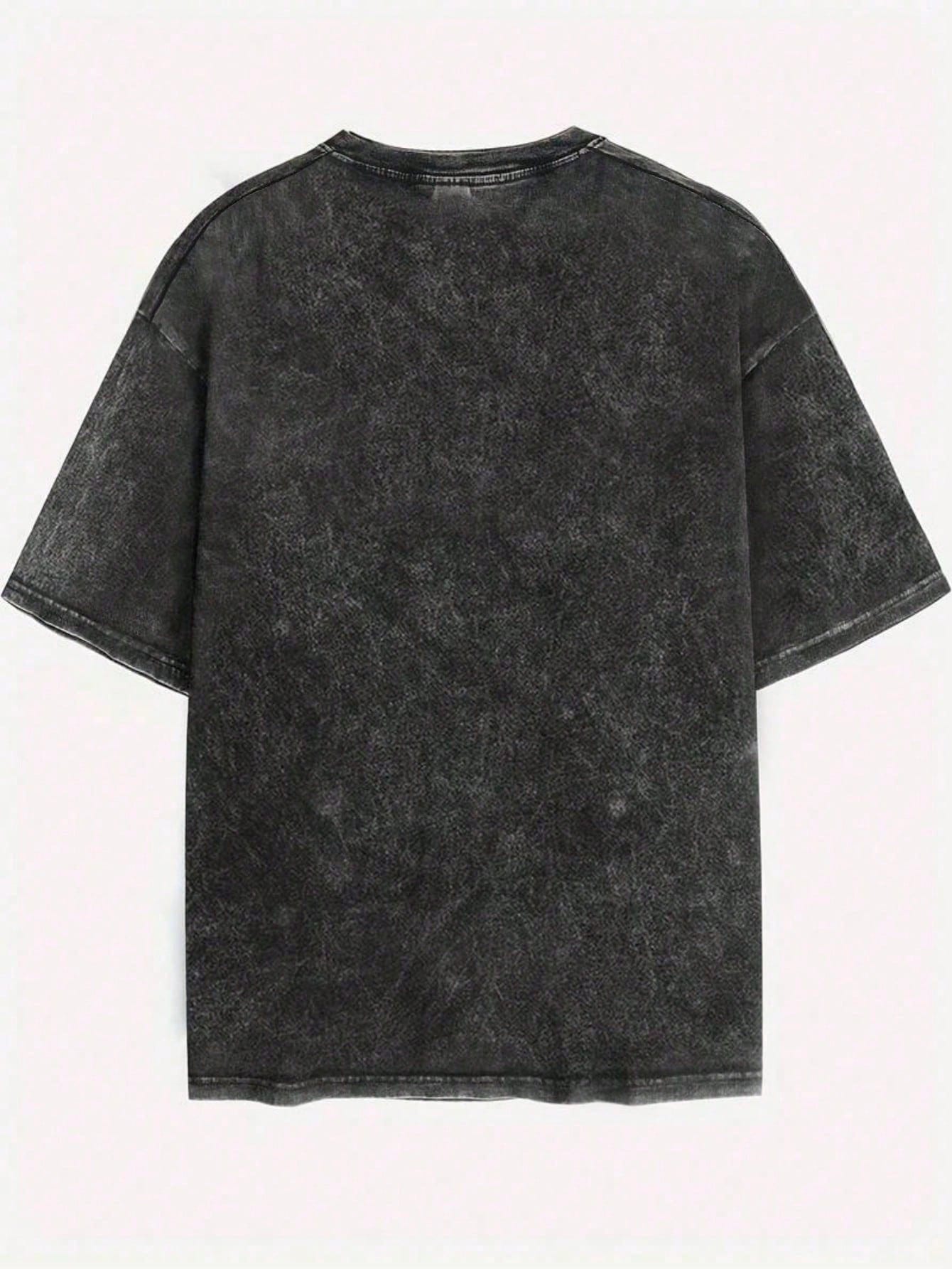 メンズ オーバーサイズ アシッドウォッシュ Tシャツ グラフ - Street Fashion Graffiti のレビューと価格