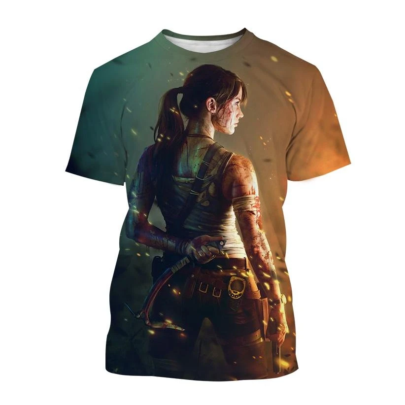 男性 Tシャツクラシックビデオゲームトゥームレイダーグラフィ - Street Fashion Videos のレビューと価格