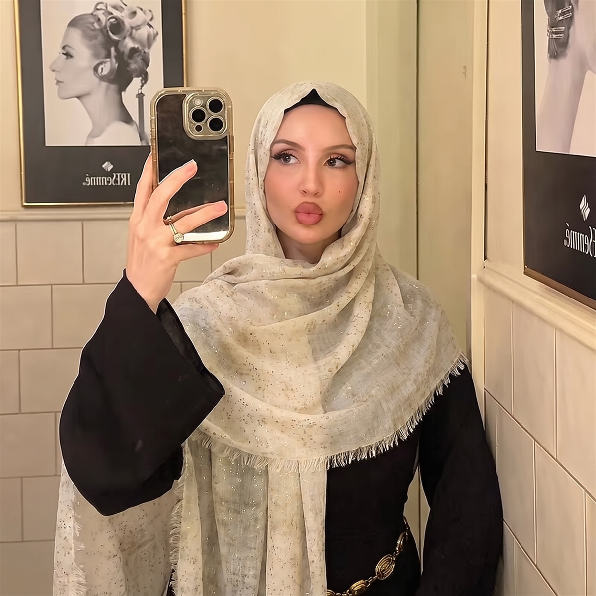 ファッションタイダイヒジャブスカーフソフト軽量タッセルショー - Street Fashion Hijab のレビューと価格