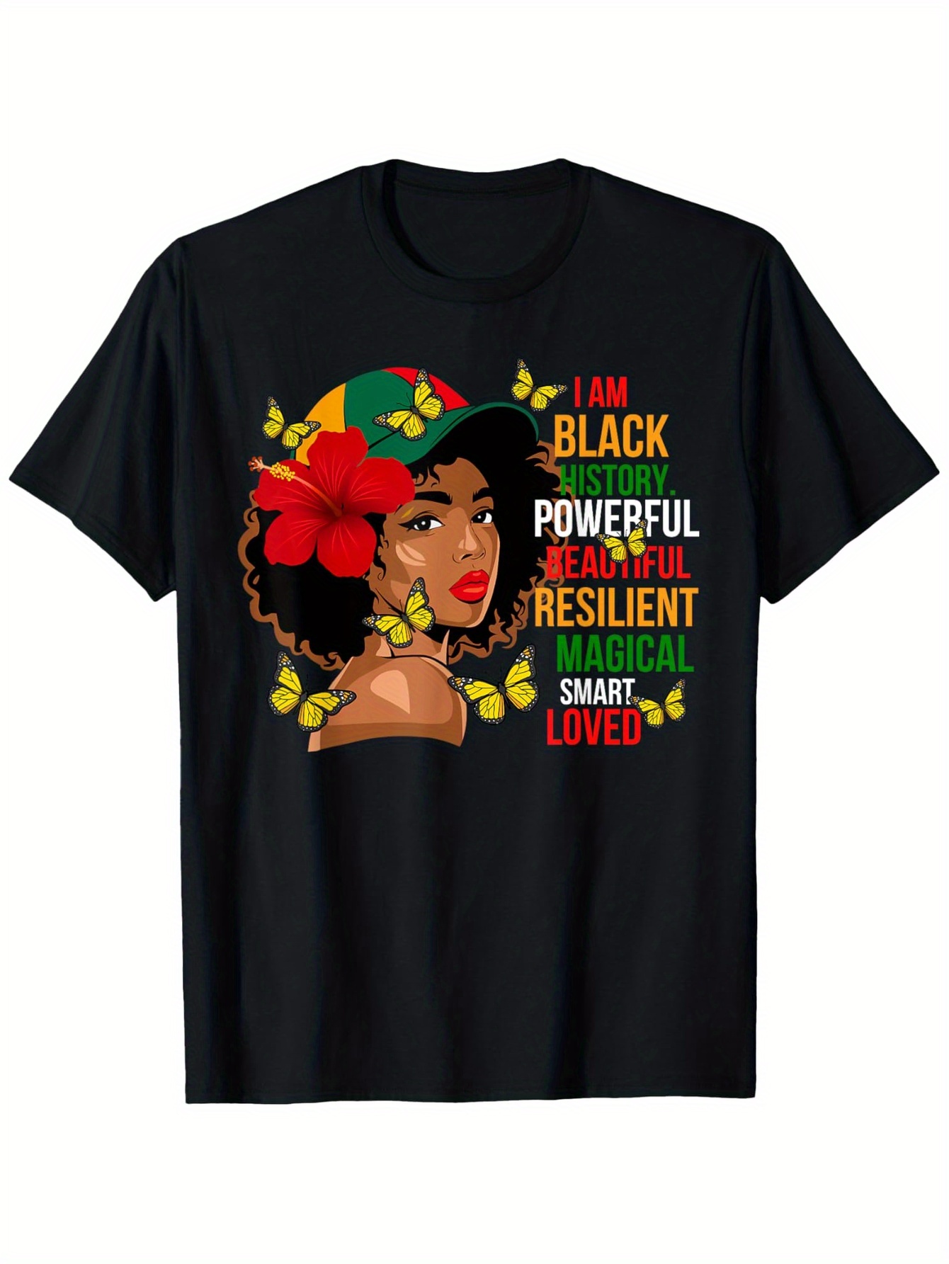 黒人文化のプライドを祝う黒人歴史月間女性用Tシャツ、ファッシ - Street Fashion Culture のレビューと価格