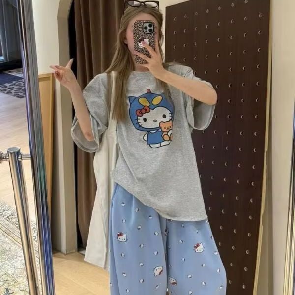 半袖ハローキティプリント Tシャツサンリオレディース夏新作ル - Street Fashion Designers のレビューと価格