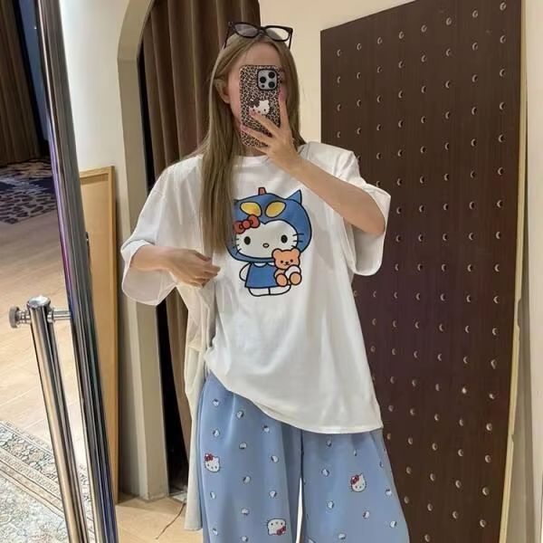 半袖ハローキティプリント Tシャツサンリオレディース夏新作ル - Street Fashion Designers のレビューと価格