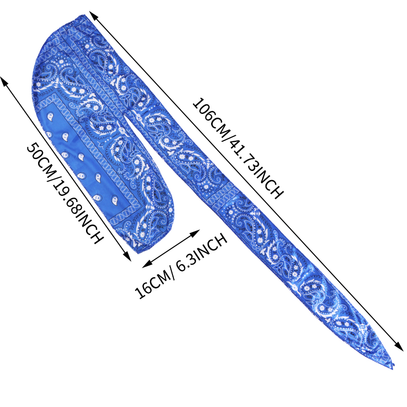 アメーバプリントシルキーデュラグバンダナロングテール海賊ター - Street Fashion Hijab のレビューと価格