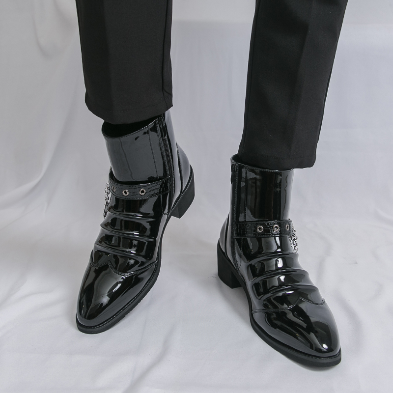 ファッションサイドジッパーハイトップメンズカジュアルブーツブ - Street Fashion Brand のレビューと価格