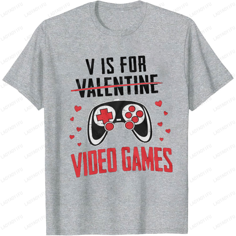 面白いバレンタインデープリント Tシャツ男性服ビデオゲームカ - Street Fashion Videos のレビューと価格