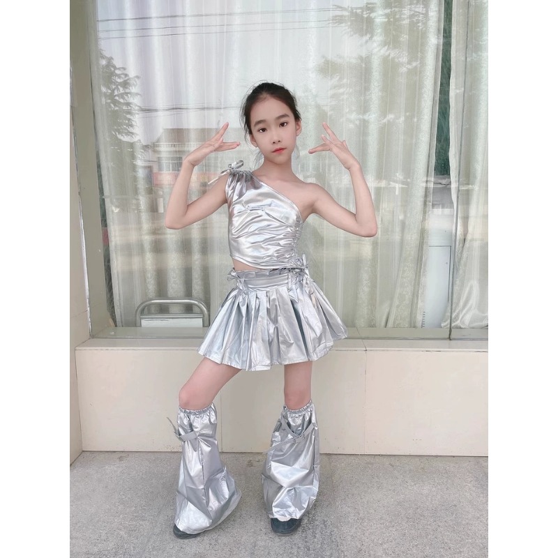 ジャズ Kpop ダンス衣装女の子シルバークロップトッププリ - Street Fashion Runway のレビューと価格